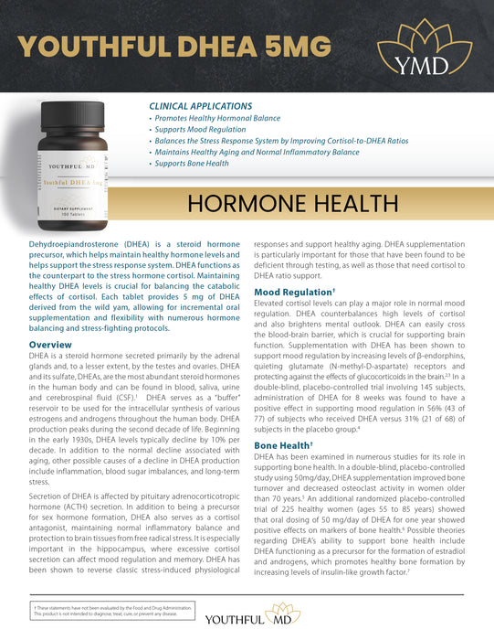 Youthful DHEA 5mg- Promotes Healthy Hormonal Balance in Woman