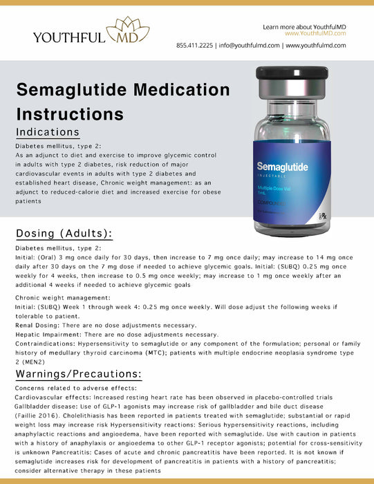 Semaglutide 2.5mg- 2 - 2ml Vials - (HC